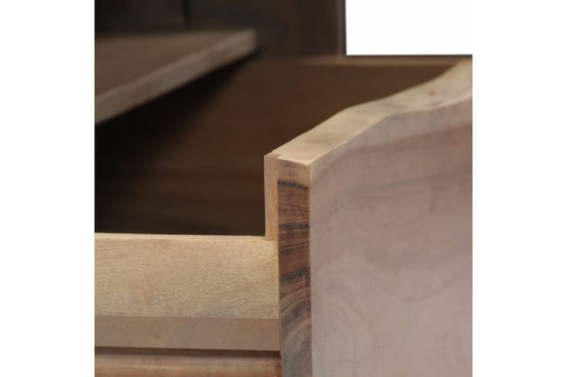Soffbord massivt akaciaträ levande kant 90x50x40 cm grå - Grå - Soffbord - Bord