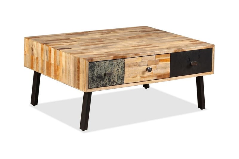 Soffbord massivt återvunnet teakträ 90x65x40 cm - Brun - Möbler - Vardagsrum - Soffbord & vardagsrumsbord - Soffbord