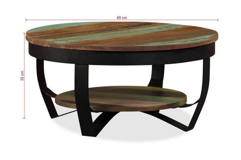Soffbord massivt återvunnet trä 65x32 cm - Flerfärgad - Soffbord - Bord
