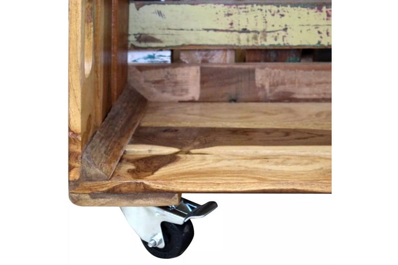 Soffbord massivt återvunnet trä 70x70x35 cm - Flerfärgad - Soffbord - Bord