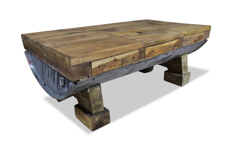 Soffbord massivt återvunnet trä 90x50x35 cm - Brun - Soffbord - Bord