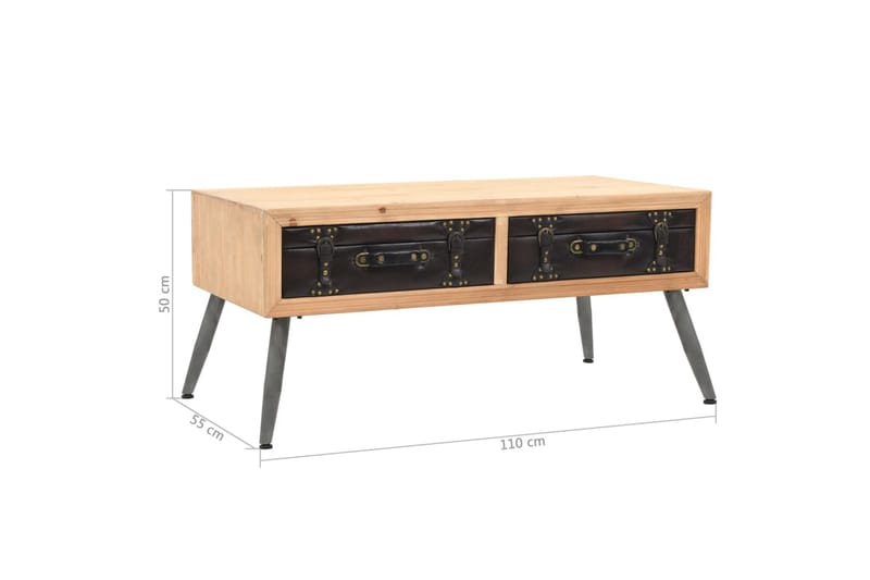 Soffbord massivt granträ 115x55x50 cm - Brun - Möbler - Vardagsrum - Soffbord & vardagsrumsbord - Soffbord