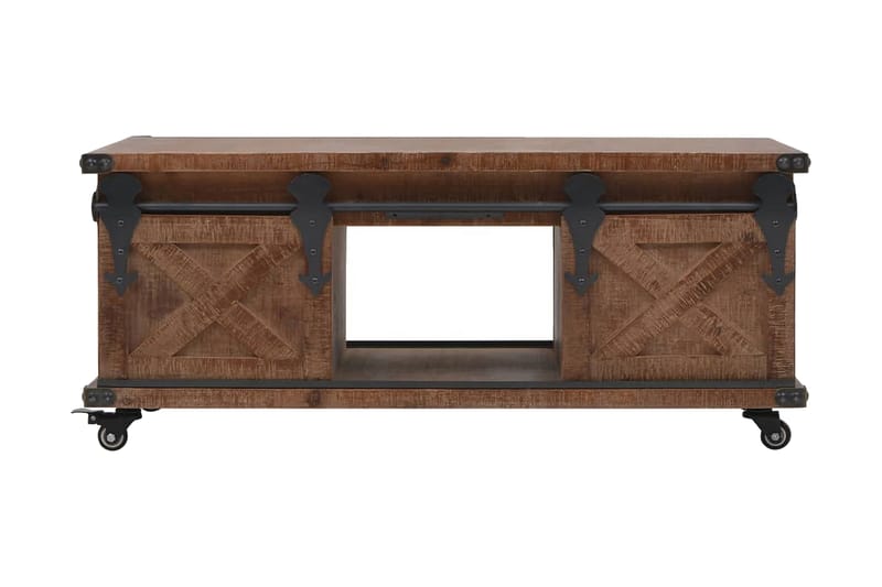 Soffbord massivt granträ 91x51x38 cm brun - Bord - Soffbord