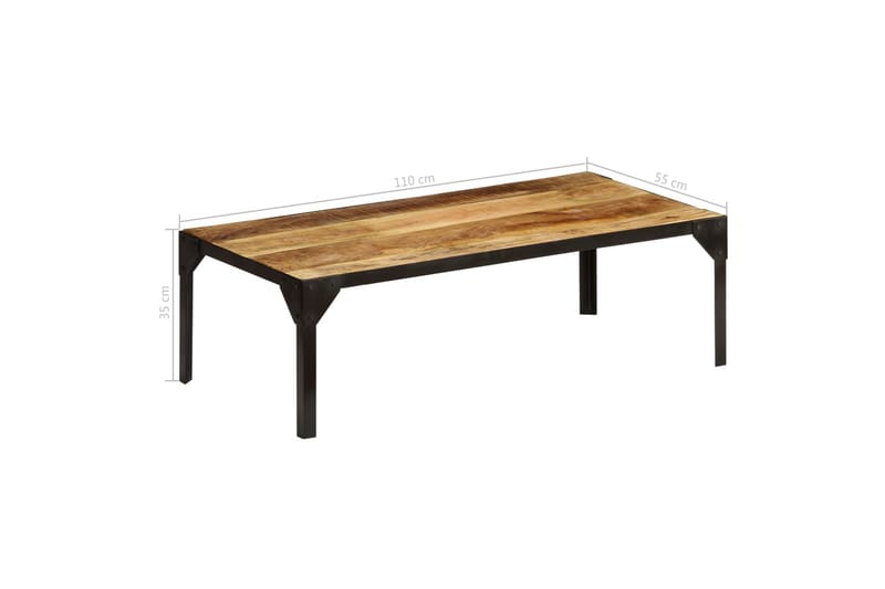 Soffbord massivt grovt mangoträ och stål 110 cm - Brun - Möbler - Vardagsrum - Soffbord & vardagsrumsbord - Soffbord