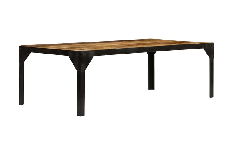 Soffbord massivt grovt mangoträ och stål 110 cm - Brun - Möbler - Vardagsrum - Soffbord & vardagsrumsbord - Soffbord