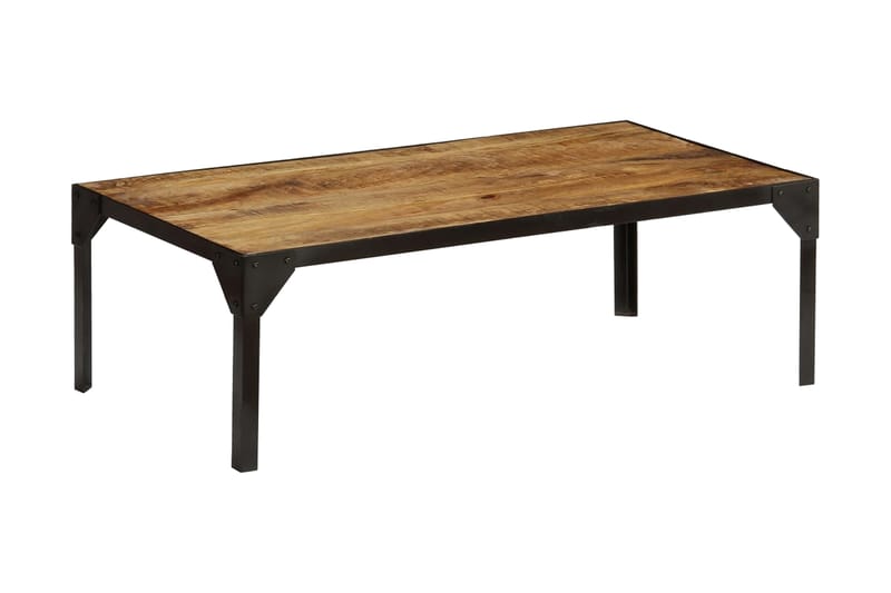 Soffbord massivt grovt mangoträ och stål 110 cm - Brun - Möbler - Vardagsrum - Soffbord & vardagsrumsbord - Soffbord