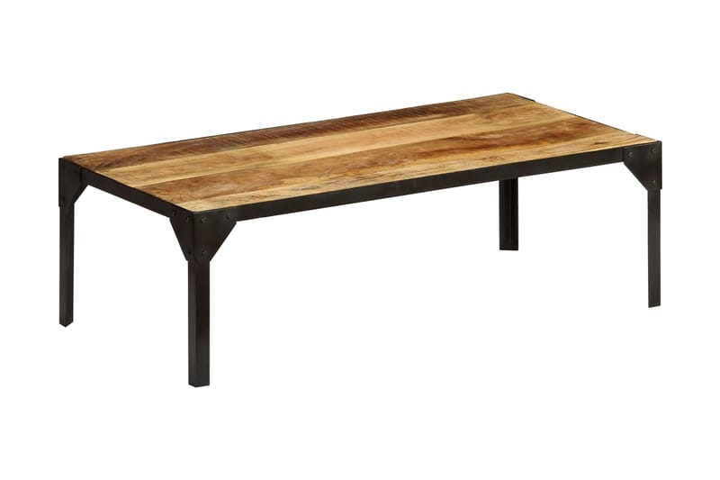 Soffbord massivt grovt mangoträ och stål 110 cm - Brun - Möbler - Vardagsrum - Soffbord & vardagsrumsbord - Soffbord