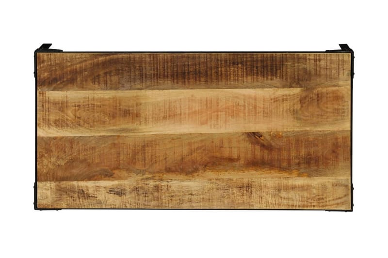 Soffbord massivt grovt mangoträ och stål 110 cm - Brun - Möbler - Vardagsrum - Soffbord & vardagsrumsbord - Soffbord