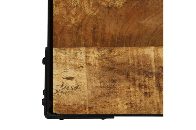 Soffbord massivt grovt mangoträ och stål 110 cm - Brun - Möbler - Vardagsrum - Soffbord & vardagsrumsbord - Soffbord