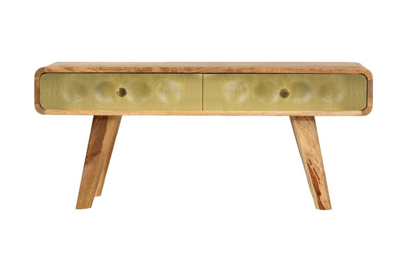 Soffbord massivt mangoträ 90x50x40 cm - Guld - Möbler - Vardagsrum - Soffbord & vardagsrumsbord - Soffbord