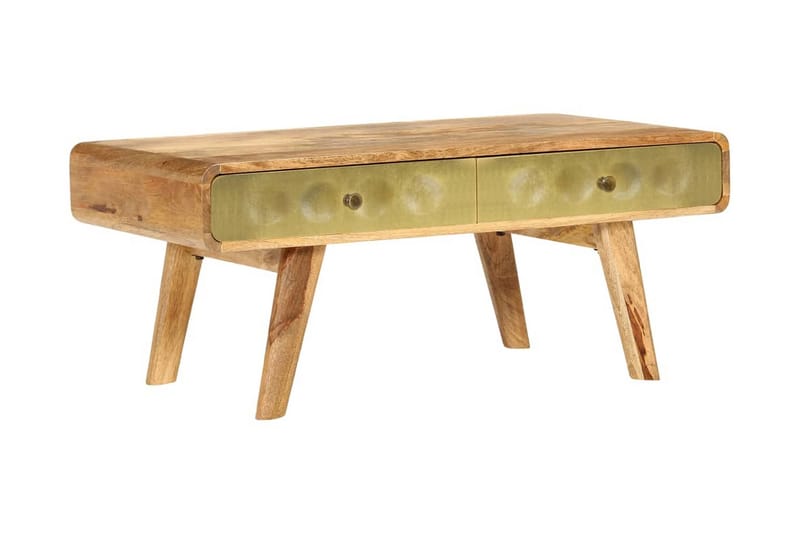 Soffbord massivt mangoträ 90x50x40 cm - Guld - Möbler - Vardagsrum - Soffbord & vardagsrumsbord - Soffbord