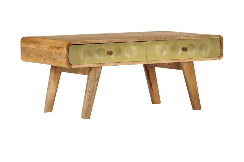 Soffbord massivt mangoträ 90x50x40 cm - Guld - Möbler - Vardagsrum - Soffbord & vardagsrumsbord - Soffbord