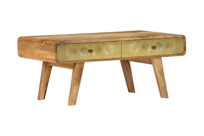 Soffbord massivt mangoträ 90x50x40 cm - Guld - Möbler - Vardagsrum - Soffbord & vardagsrumsbord - Soffbord