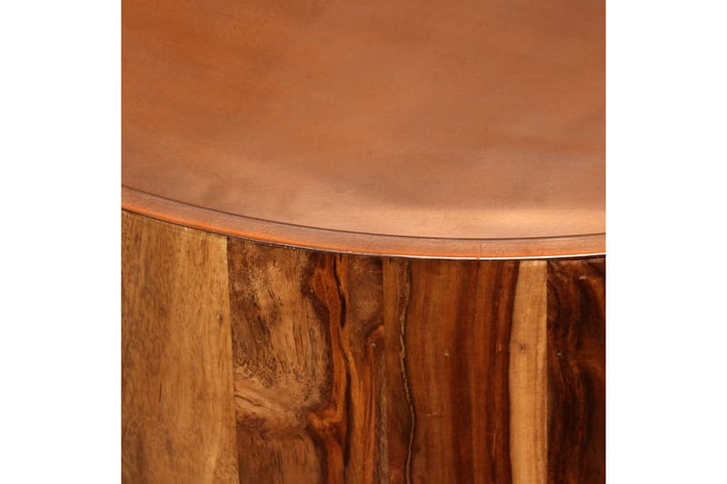 Soffbord massivt sheshamträ och stål 68 cm - Brun - Soffbord - Bord