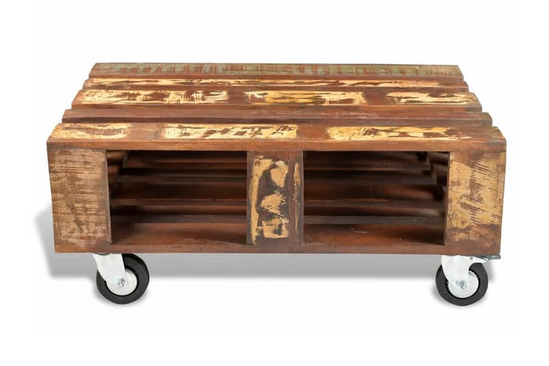 Soffbord med 4 hjul återvunnet trä - Brun - Soffbord - Bord