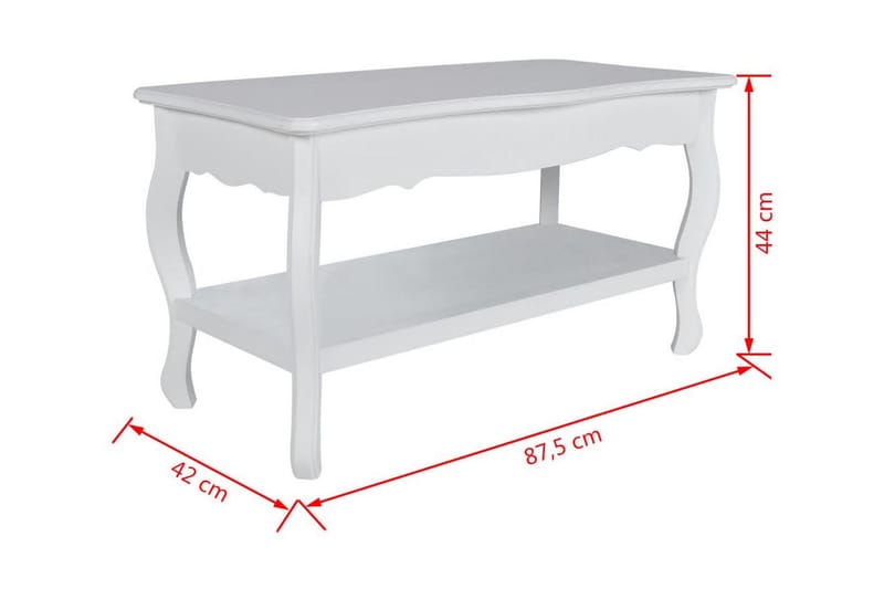 Soffbord med hylla MDF vit - Vit - Soffbord - Bord