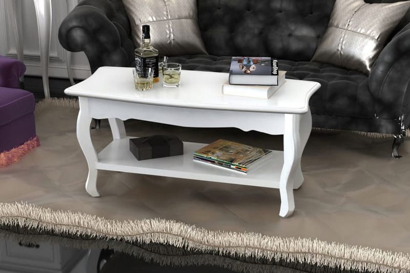 Soffbord med hylla MDF vit - Vit - Möbler - Vardagsrum - Soffbord & vardagsrumsbord - Soffbord