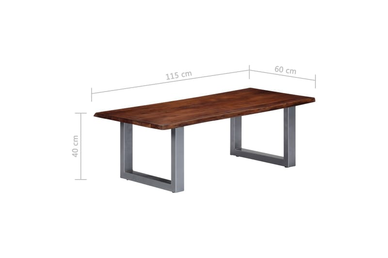 Soffbord med levande kanter 115x60x40 cm massivt akaciaträ - Brun - Möbler - Vardagsrum - Soffbord & vardagsrumsbord - Soffbord