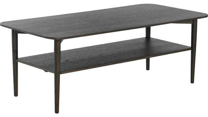Soffbord Ravik med Hylla 135x65 cm, Brunlackad