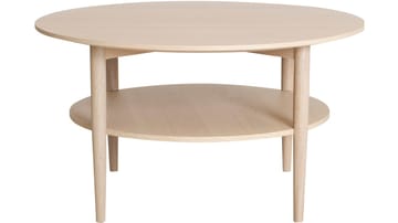 Soffbord Ravik med Hylla Ø90 cm - Vitpigmenterad - Möbler - Vardagsrum - Soffbord & vardagsrumsbord - Soffbord