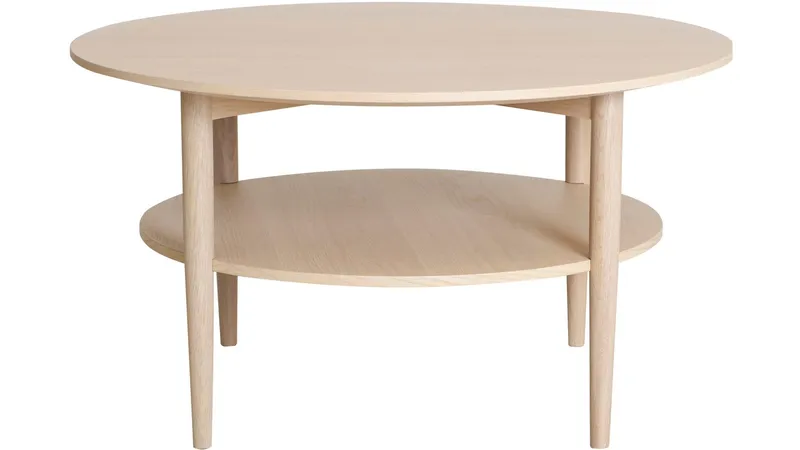 Soffbord Ravik med Hylla Ø90 cm - Vitpigmenterad - Möbler - Vardagsrum - Soffbord & vardagsrumsbord - Soffbord