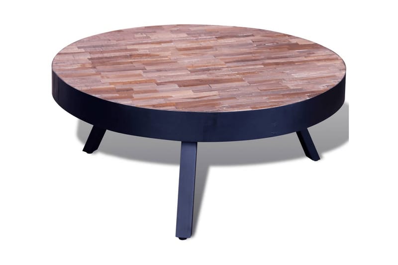 Soffbord runt återvunnen teak - Svart - Möbler - Vardagsrum - Soffbord & vardagsrumsbord - Soffbord
