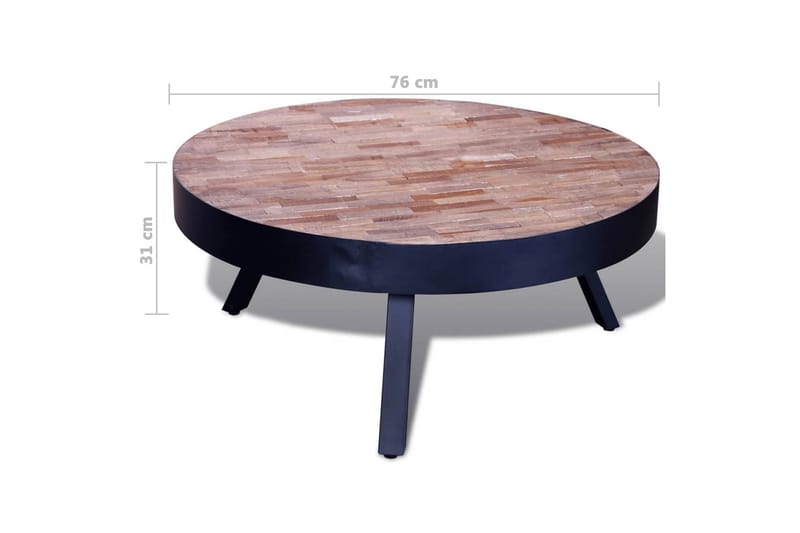 Soffbord runt återvunnen teak - Svart - Möbler - Vardagsrum - Soffbord & vardagsrumsbord - Soffbord
