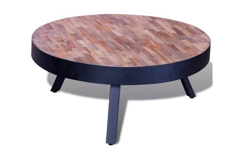 Soffbord runt återvunnen teak - Svart - Möbler - Vardagsrum - Soffbord & vardagsrumsbord - Soffbord