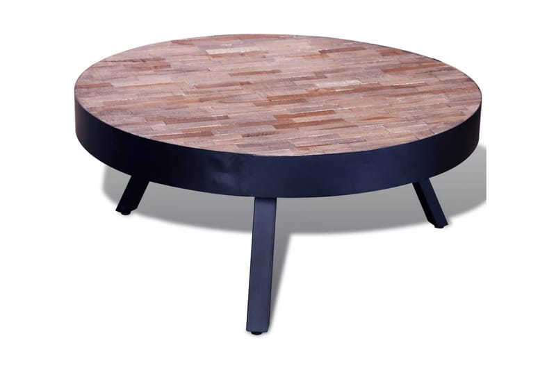 Soffbord runt återvunnen teak - Svart - Möbler - Vardagsrum - Soffbord & vardagsrumsbord - Soffbord