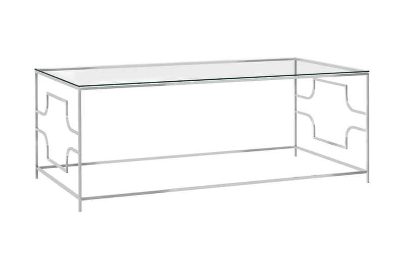 Soffbord silver 120x60x45 cm rostfritt stål och glas - Soffbord - Bord
