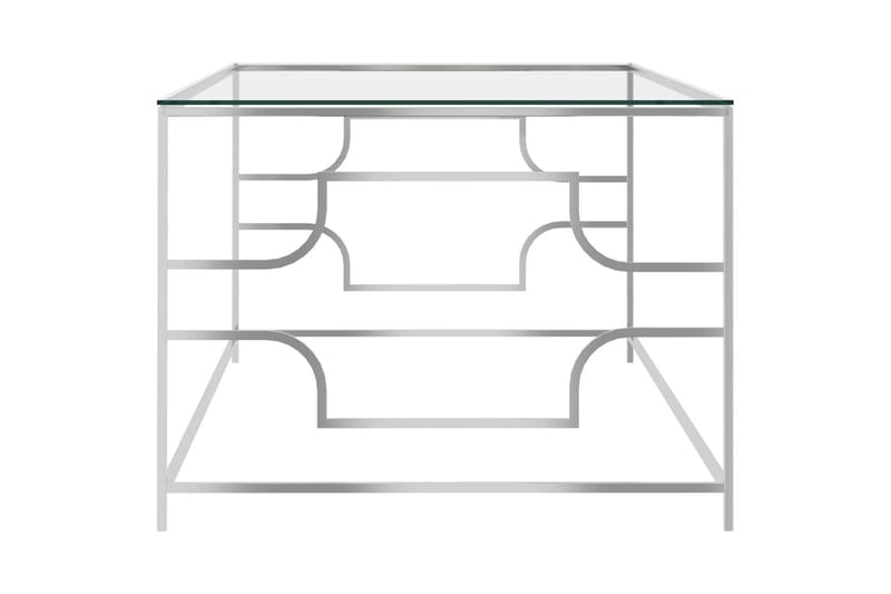 Soffbord silver 120x60x45 cm rostfritt stål och glas - Soffbord - Bord