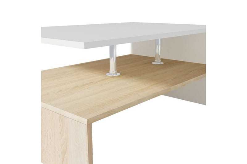 Soffbord spånskiva 90x59x42 cm ekfärg och vit - Vit - Möbler - Vardagsrum - Soffbord & vardagsrumsbord - Soffbord