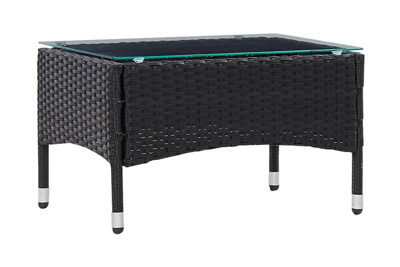 Soffbord svart 60x40x36 cm konstrotting/glas - Möbler - Vardagsrum - Soffbord & vardagsrumsbord - Soffbord