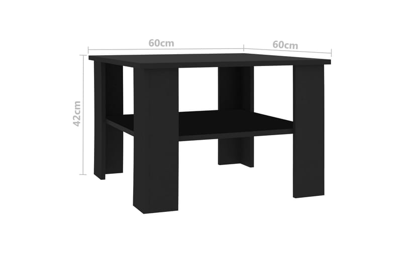 Soffbord svart 60x60x42 cm spånskiva - Svart - Möbler - Vardagsrum - Soffbord & vardagsrumsbord - Soffbord