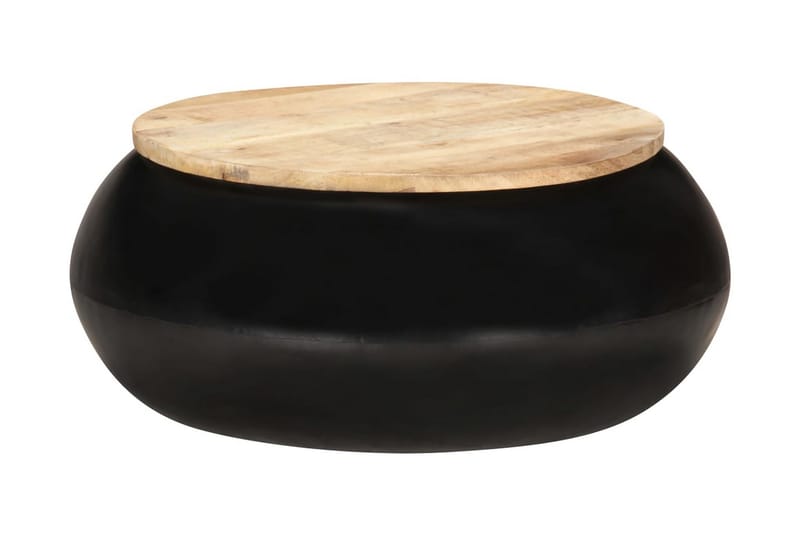 Soffbord svart 68x68x30 cm massivt mangoträ - Brun - Bord - Soffbord
