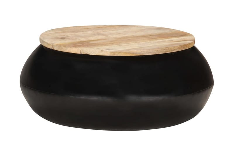 Soffbord svart 68x68x30 cm massivt mangoträ - Brun - Möbler - Vardagsrum - Soffbord & vardagsrumsbord - Soffbord