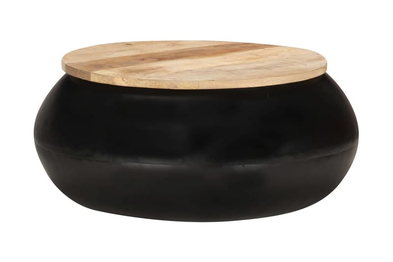 Soffbord svart 68x68x30 cm massivt mangoträ - Brun - Soffbord - Bord