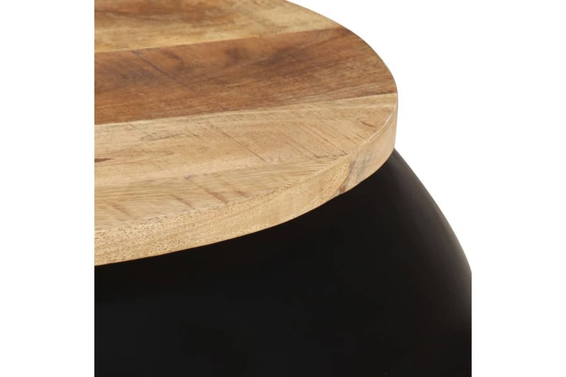 Soffbord svart 68x68x30 cm massivt mangoträ - Brun - Soffbord - Bord