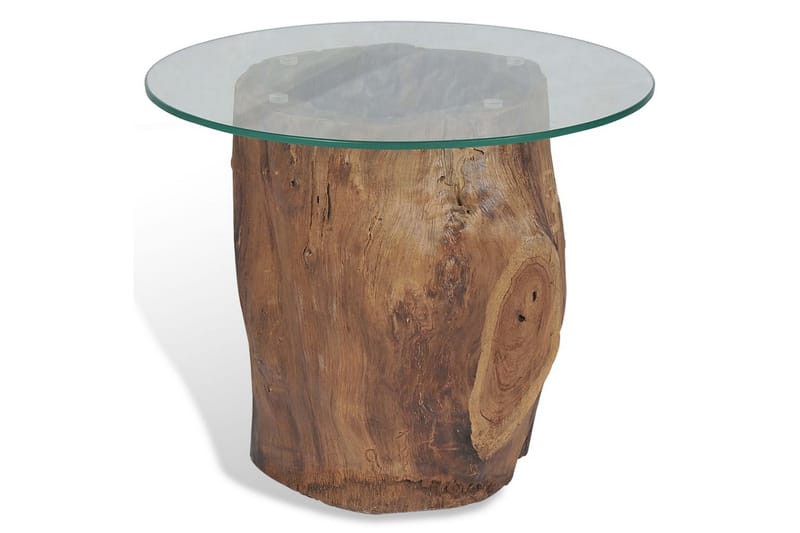 Soffbord teak glas 50x40 cm - Möbler - Vardagsrum - Soffbord & vardagsrumsbord - Soffbord