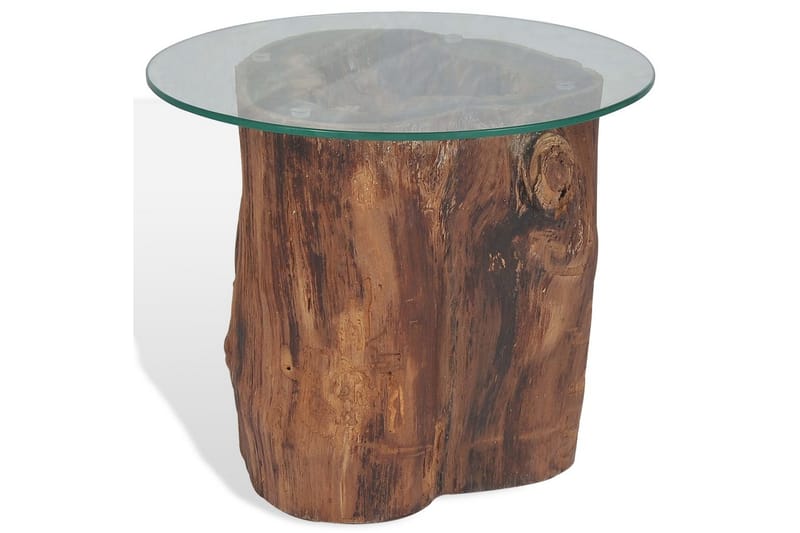 Soffbord teak glas 50x40 cm - Möbler - Vardagsrum - Soffbord & vardagsrumsbord - Soffbord