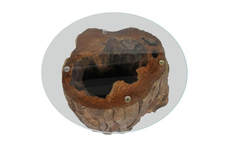 Soffbord teak glas 50x40 cm - Möbler - Vardagsrum - Soffbord & vardagsrumsbord - Soffbord