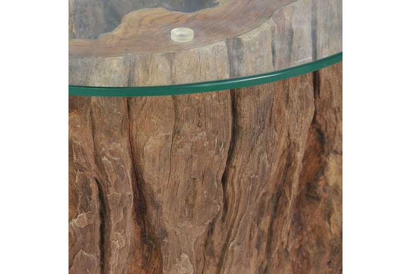 Soffbord teak glas 50x40 cm - Möbler - Vardagsrum - Soffbord & vardagsrumsbord - Soffbord