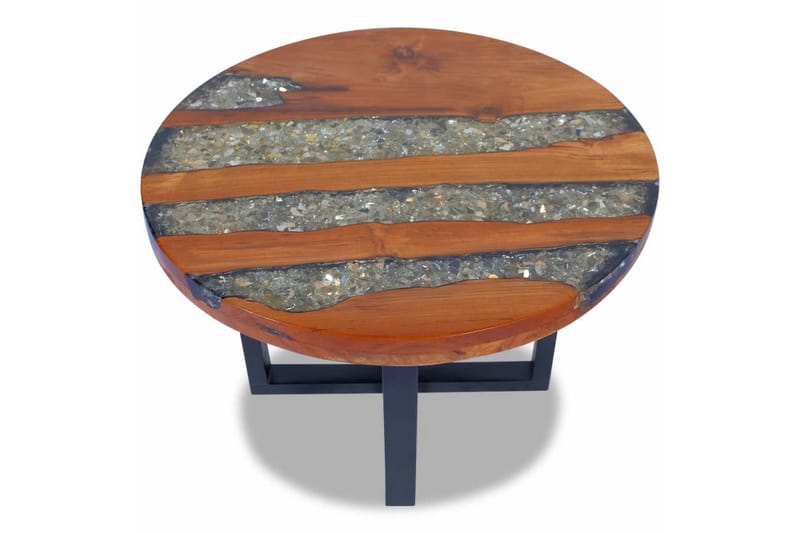 Soffbord teakträ harts 60 cm - Brun - Möbler - Vardagsrum - Soffbord & vardagsrumsbord - Soffbord