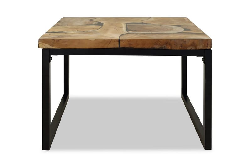 Soffbord teakträ och harts 60x60x40 cm - Svart - Möbler - Vardagsrum - Soffbord & vardagsrumsbord - Soffbord