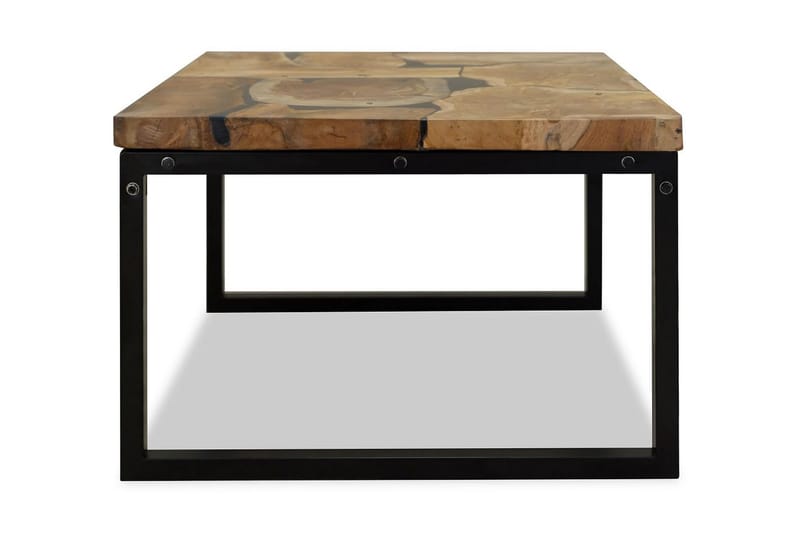 Soffbord teakträ och harts 60x60x40 cm - Svart - Möbler - Vardagsrum - Soffbord & vardagsrumsbord - Soffbord