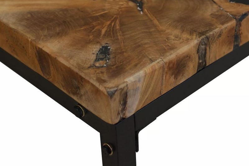 Soffbord teakträ och harts 60x60x40 cm - Svart - Möbler - Vardagsrum - Soffbord & vardagsrumsbord - Soffbord