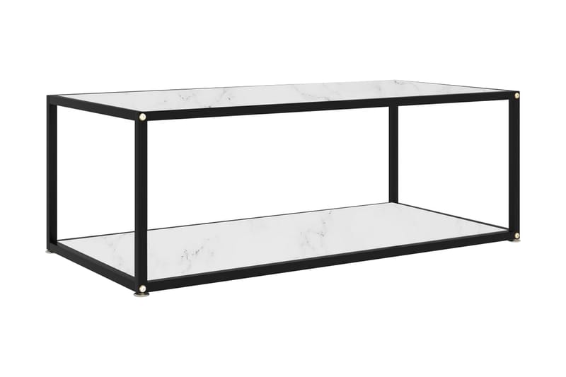 Soffbord vit 100x50x35 cm härdat glas - Vit - Marmorbord - Soffbord - Bord