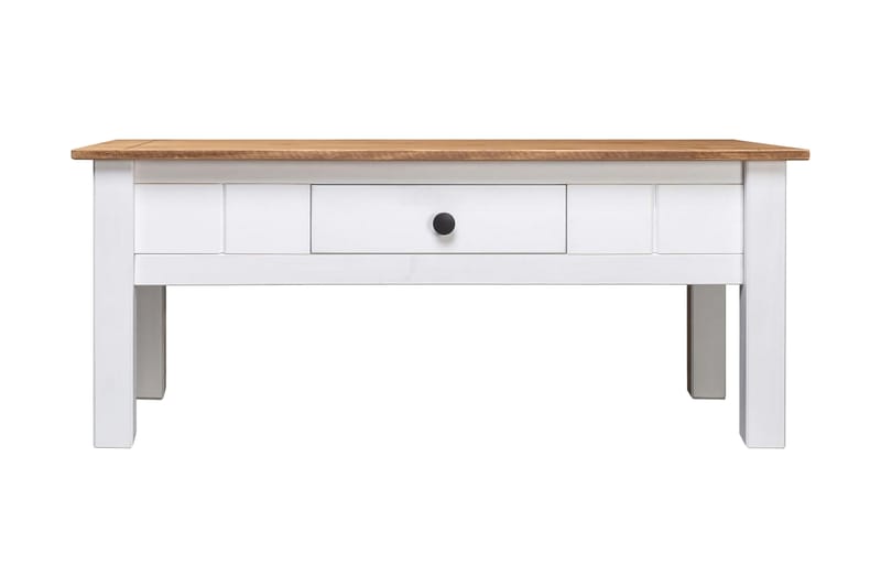 Soffbord vit 100x60x45 cm massiv furu panama - Vit - Möbler - Vardagsrum - Soffbord & vardagsrumsbord - Soffbord