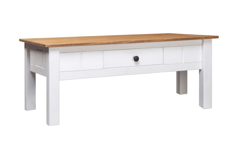 Soffbord vit 100x60x45 cm massiv furu panama - Vit - Möbler - Vardagsrum - Soffbord & vardagsrumsbord - Soffbord