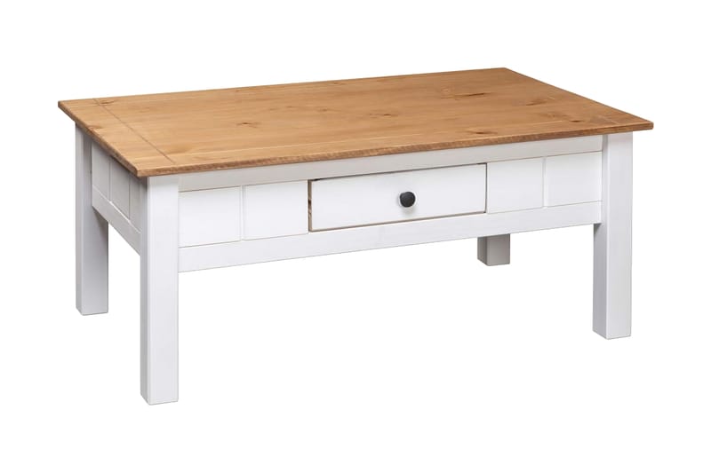 Soffbord vit 100x60x45 cm massiv furu panama - Vit - Möbler - Vardagsrum - Soffbord & vardagsrumsbord - Soffbord